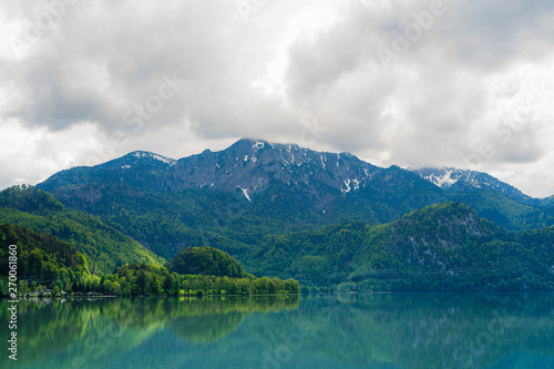 beautiful view on mountain and reflecting water