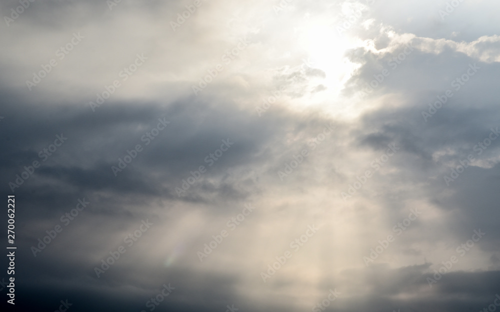 nimbus clouds, nimbus sky with sunlight 