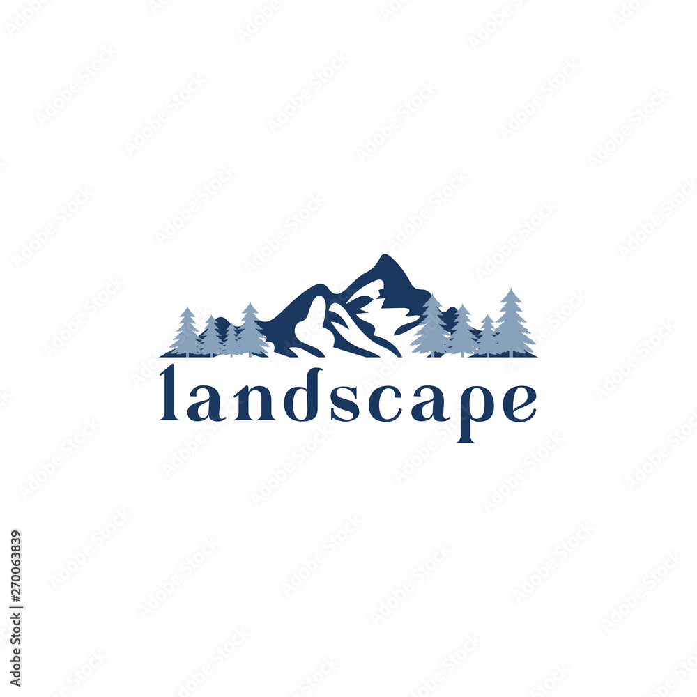 nature landscape, the design elements vector logo template