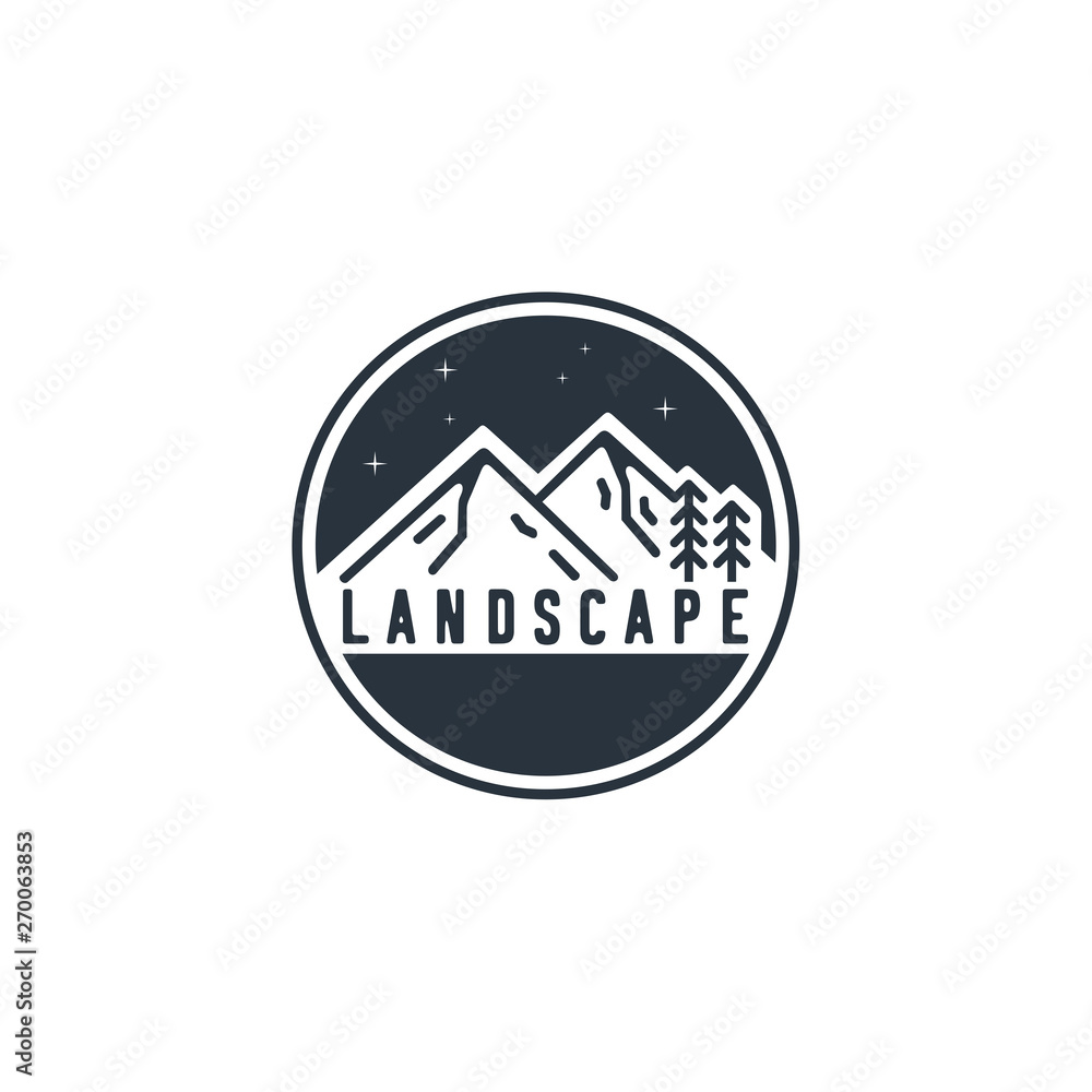 nature landscape, the design elements vector logo template nature landscape, the design elements vector logo template