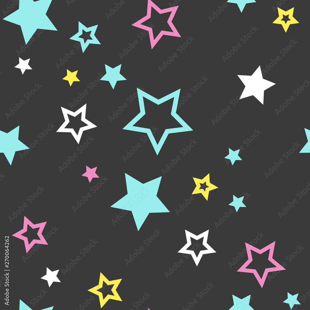 Holiday seamless pattern with falling stars. Vector illustration Holiday seamless pattern with falling stars. Vector illustration