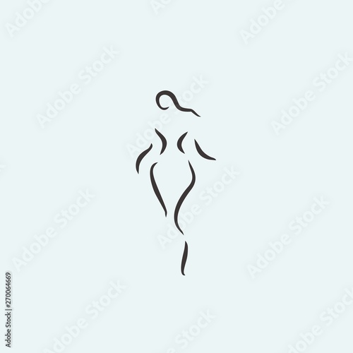woman body shape line illustration vector