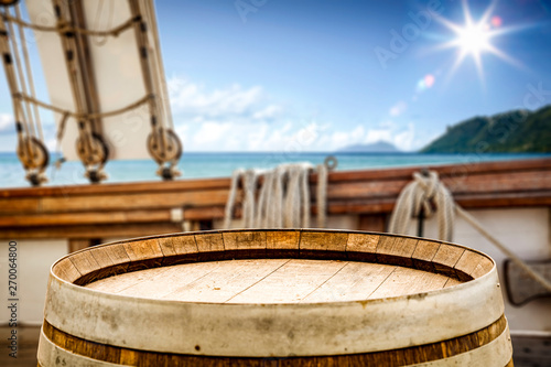 Wallpaper Mural Desk of free space and ship background with ocean  Torontodigital.ca