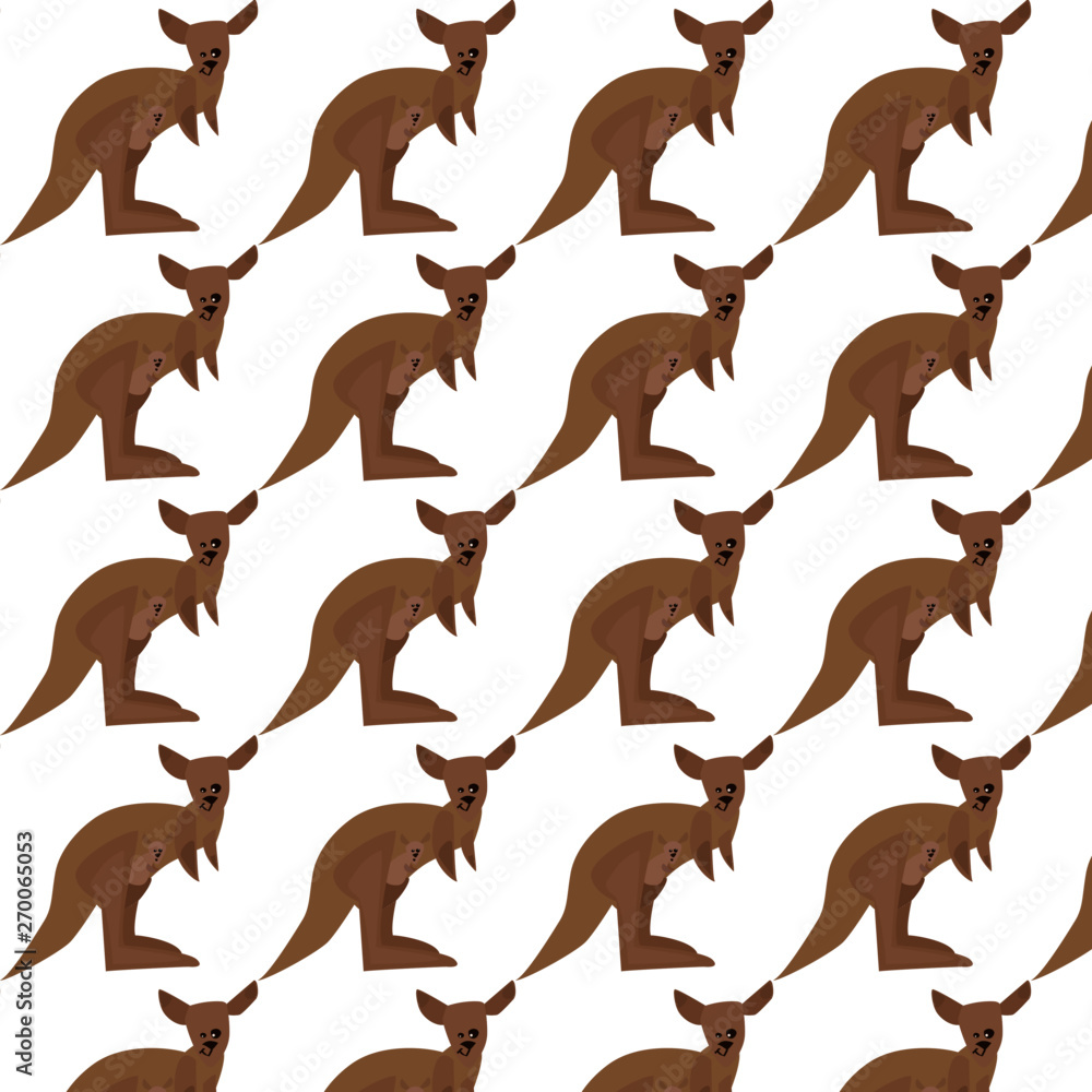 A mother kangaroo with her cub inside the pouch. Cartoon vector style. A mother kangaroo with her cub inside the pouch. Cartoon vector style.