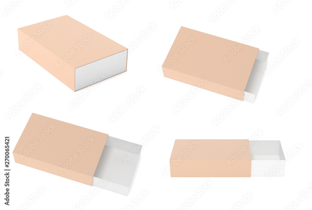 Slider paper carton set. Matchsticks boxes. 3d rendering illustration isolated Slider paper carton set. Matchsticks boxes. 3d rendering illustration isolated
