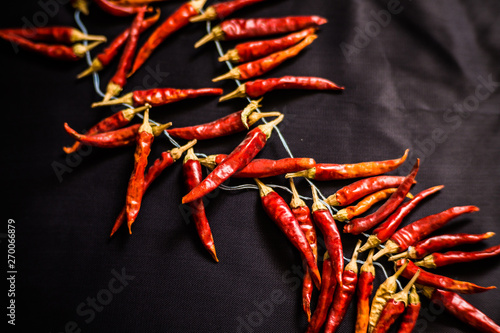 Red hot pepper on a black background