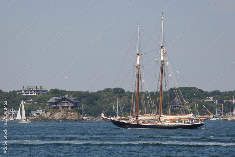 Schooner Sailing on Newport Bay - Rhode Island