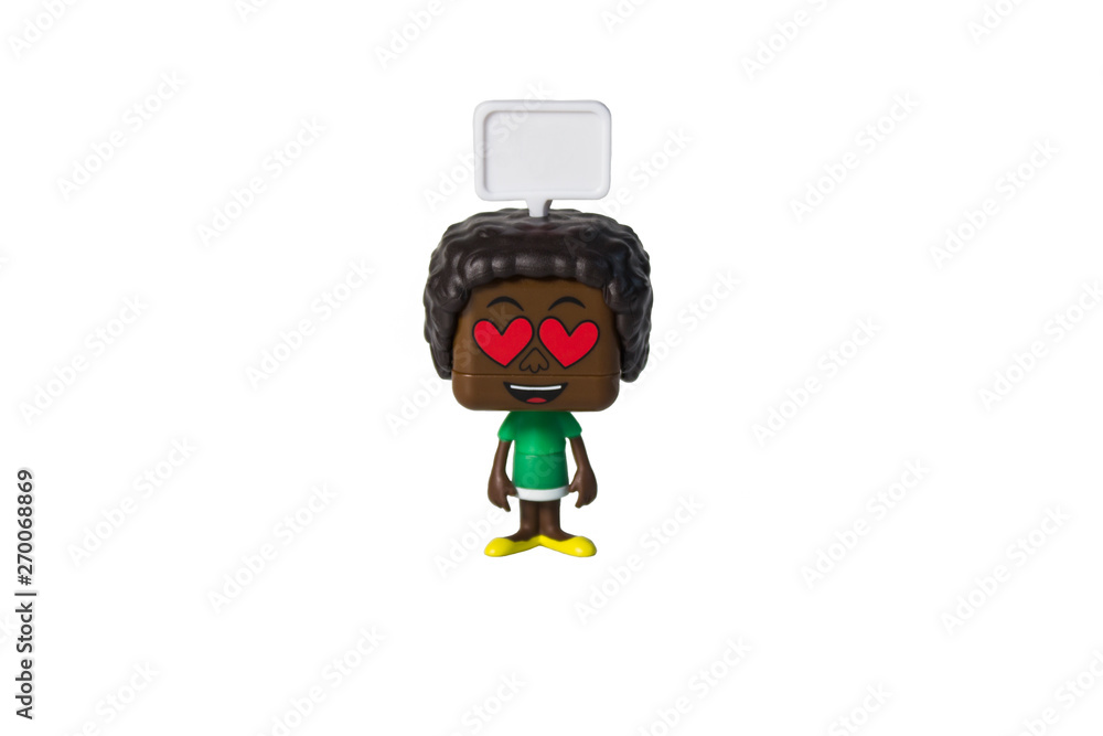isolated black man toy, emotion isolated black man toy, emotion