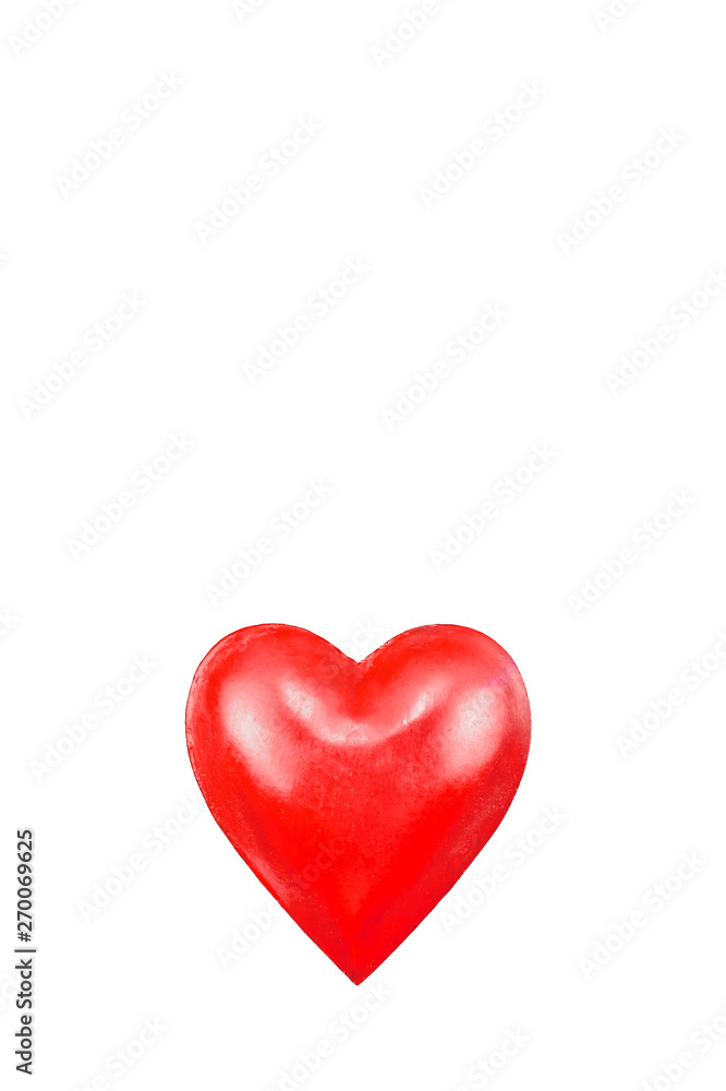 Red heart isolated on white background