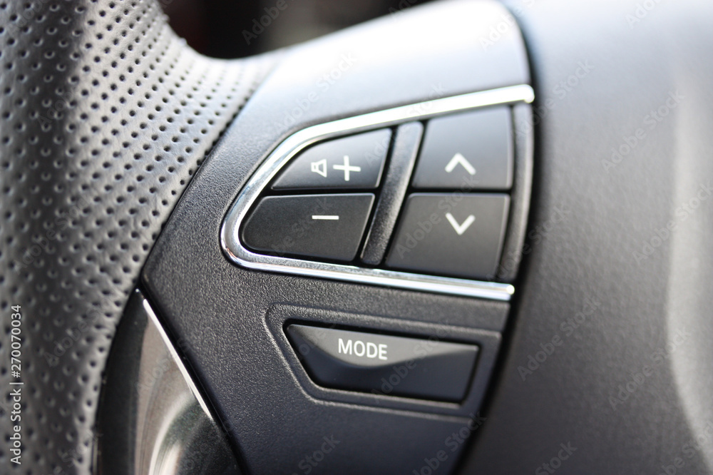 Audio controls on vehicle steering wheel