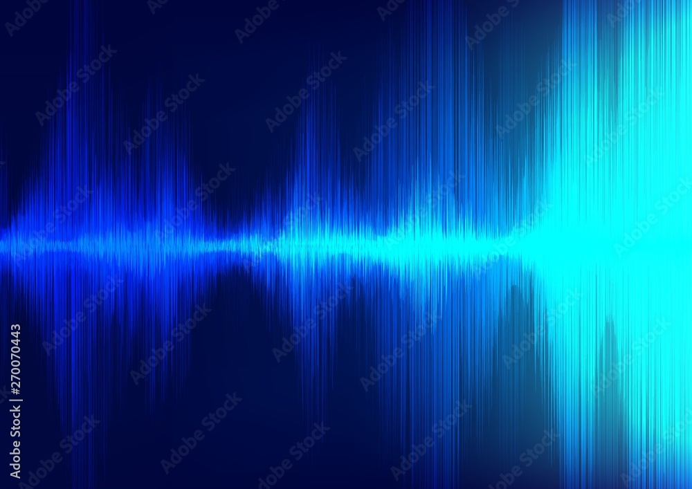 Blue Digital Sound Wave Background,technology and earthquake wave concept,design for music industry,Vector,Illustration.