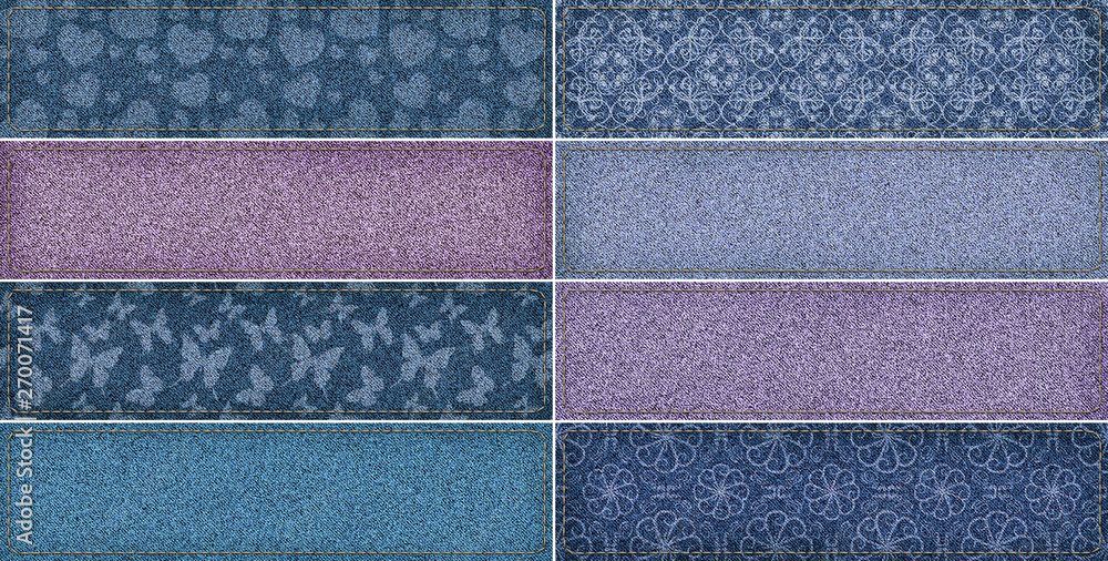 Fototapeta premium set of jeans banners