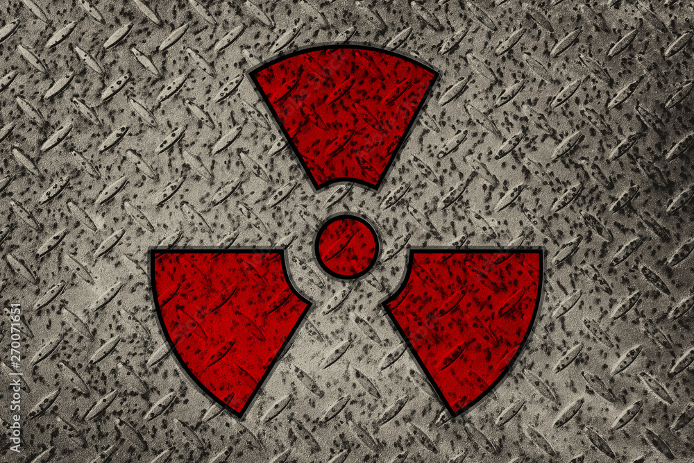 Symbol Radioactivity on the metallic background