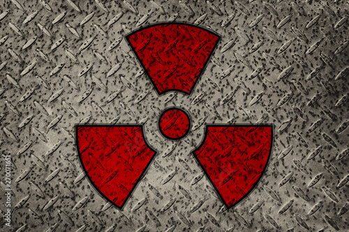 Obraz na płótnie Symbol Radioactivity on the metallic background w salonie
