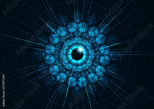 Abstract Circuits Cyber Eye Future Technology Background Camera and Security Concept design Vector Illustration.
