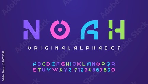 Colored modern alphabet.