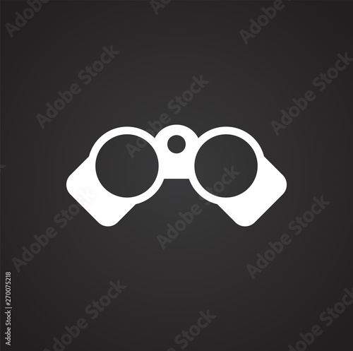 Binocular icon on background for graphic and web design. Simple vector sign. Internet concept symbol for website button or mobile app. photo