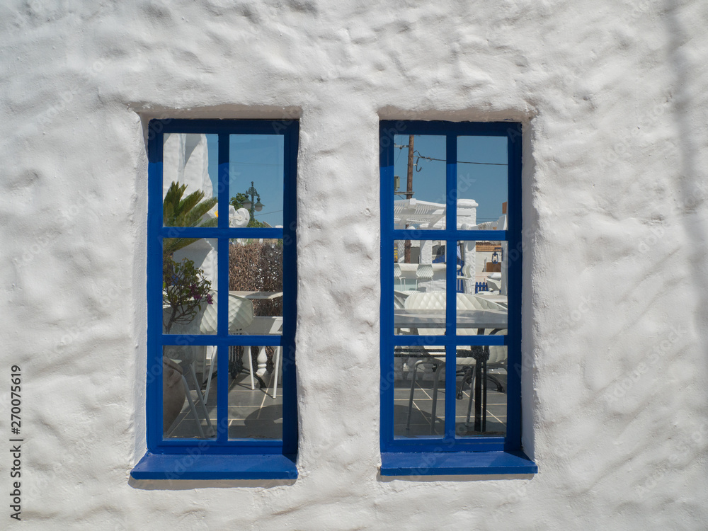 Obraz premium Santorini style building white and blue colors