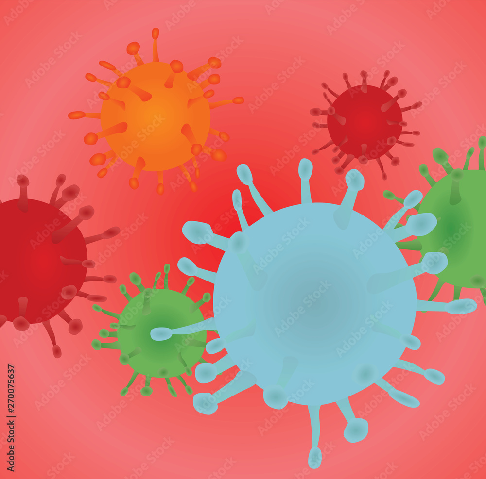 Microscopic viruses set. vector illustration Microscopic viruses set. vector illustration