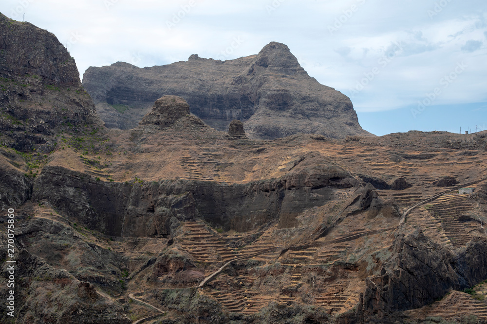 Beautiful views of the mountains of the island of Santo Antao, Cape Verde.