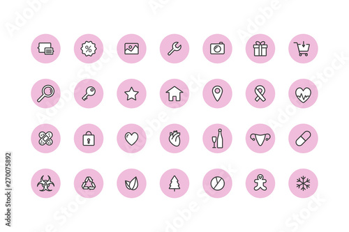 Instagram highlights stories covers line icon template vector