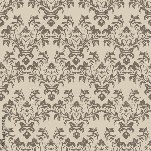 Coffee rhombic seamless pattern on cream background