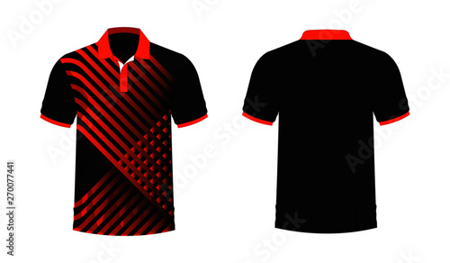 T-shirt Polo orange and black template for design on white background. Vector illustration eps 10.