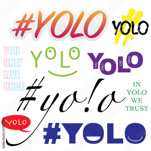 Sample yolo text different forms and colors