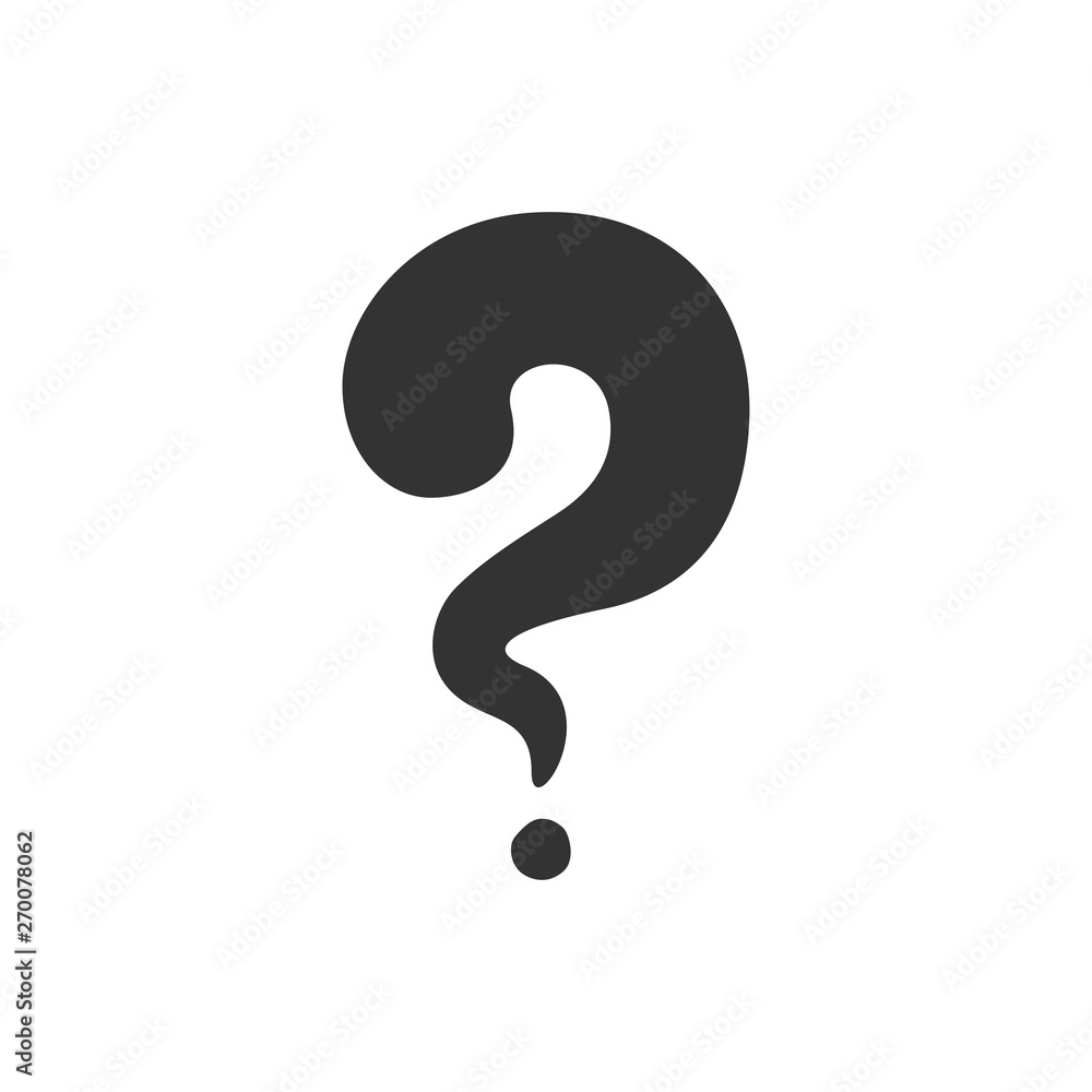 Hand drawn question mark sign icon. Flat vector illustration isolated on Hand drawn question mark sign icon. Flat vector illustration isolated on