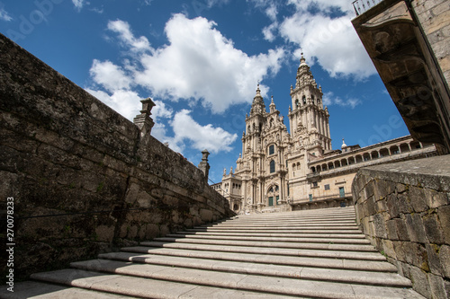 santiago de Compostela cathedral. Low angle view