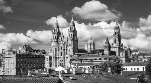 View of the Santiago de Compostela cathedral