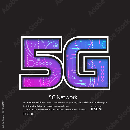 5G New mobile communication technology .High Speed Internet .Wireless network - vector .