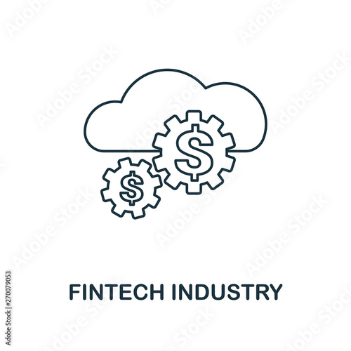 Fintech Industry icon outline style. Thin line design from fintech icons collection. Pixel perfect fintech industry icon for web design, apps, software, print usage