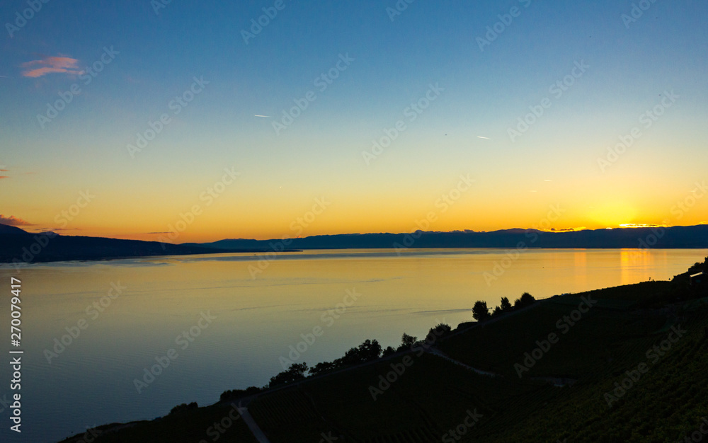 Sonnenuntergang am Genfer See von Chexbres 