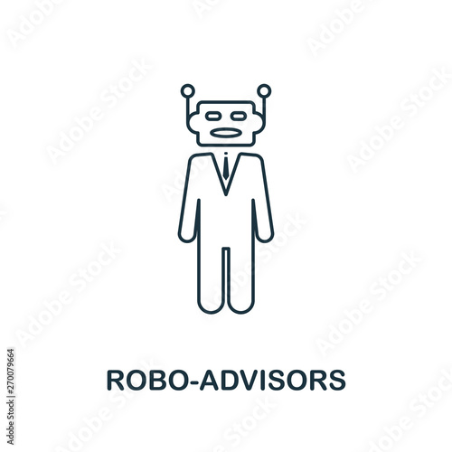 Robo-Advisors icon outline style. Thin line design from fintech icons collection. Pixel perfect robo-advisors icon for web design, apps, software, print usage