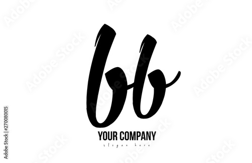 black and white bb b b alphabet letter combination logo icon design