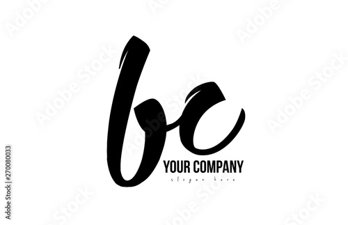 black and white bc b c alphabet letter combination logo icon design