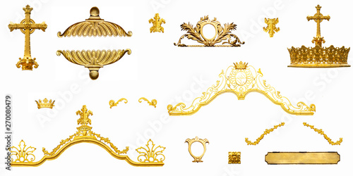 Golden interior elements isolated