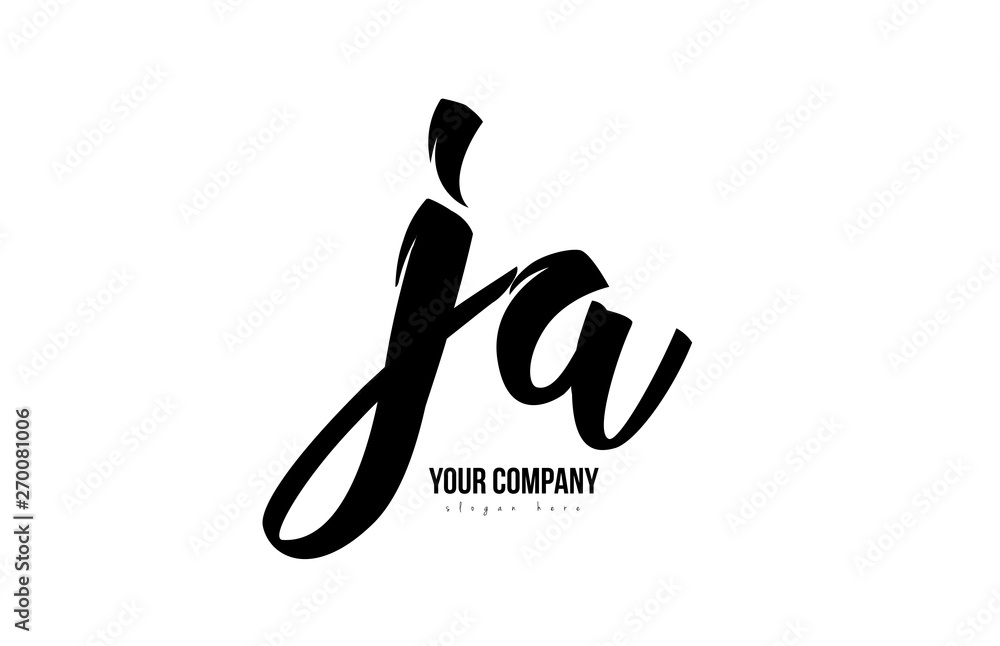 black and white ja j a alphabet letter combination logo icon design black and white ja j a alphabet letter combination logo icon design