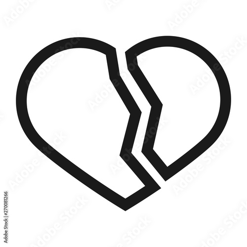 heart with a crack - minimal line web icon. simple vector illustration. concept for infographic, website or app.