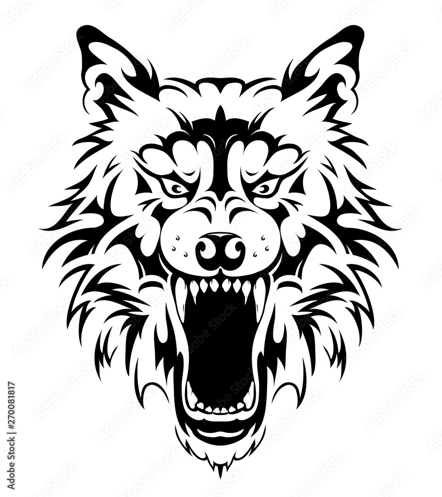 Wolf head tattoo design