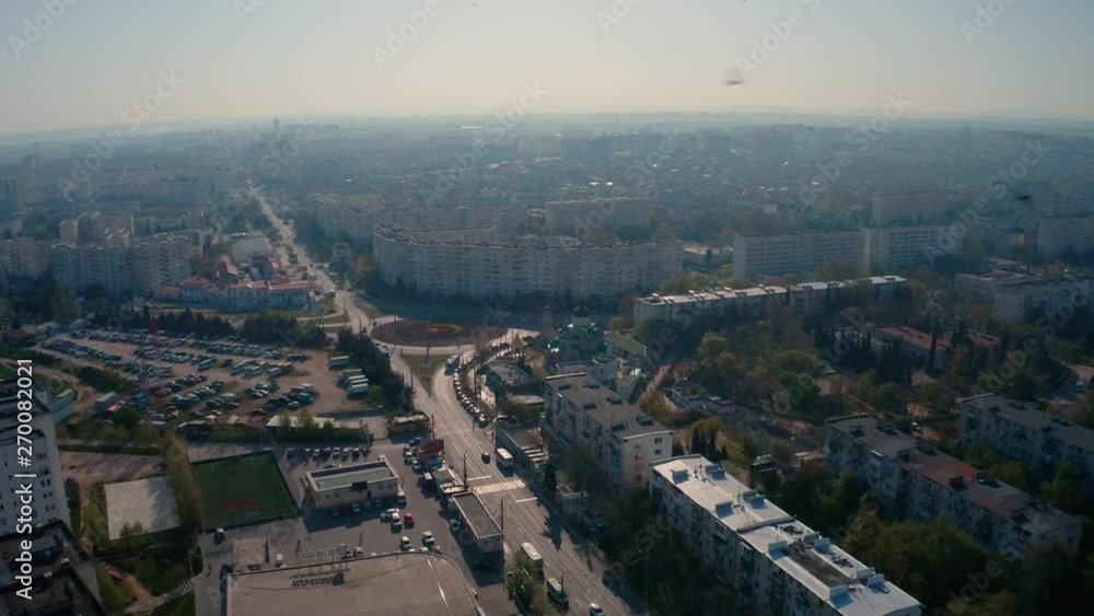 Aerial view, Sevastopol area on the Crimea housing and streets along the island. Aerial view, Sevastopol area on the Crimea housing and streets along the island.