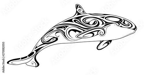 Orca tattoo ornament