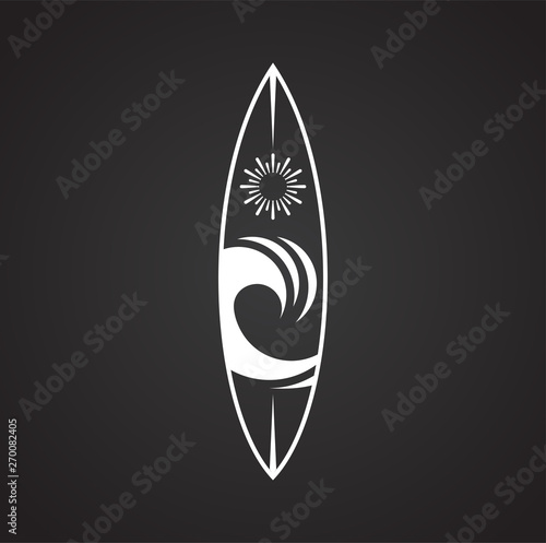 Surfboard icons on background for graphic and web design. Simple vector sign. Internet concept symbol for website button or mobile app.