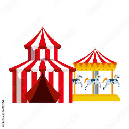 circus tent carnival with carousel