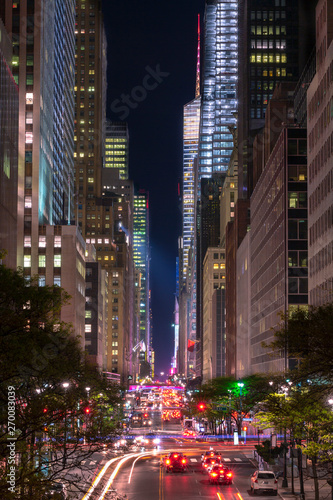 Night view from tudor city on 42th street in manhattan with long exposure