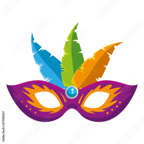 carnival mask with feathers vector illustration