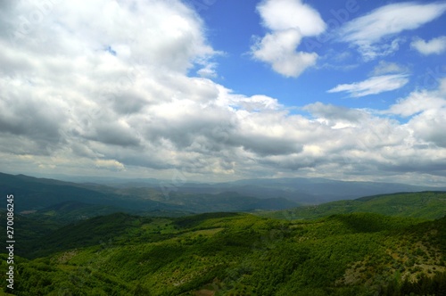 landscape of hills and mountains