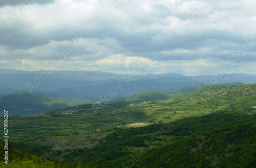 landscape of hills and mountains