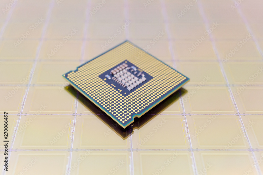 Photo of a Computer Chip CPU Put on Silicon Wafer with Microchip Stock  Photo - Image of digital, engineering: 148881444